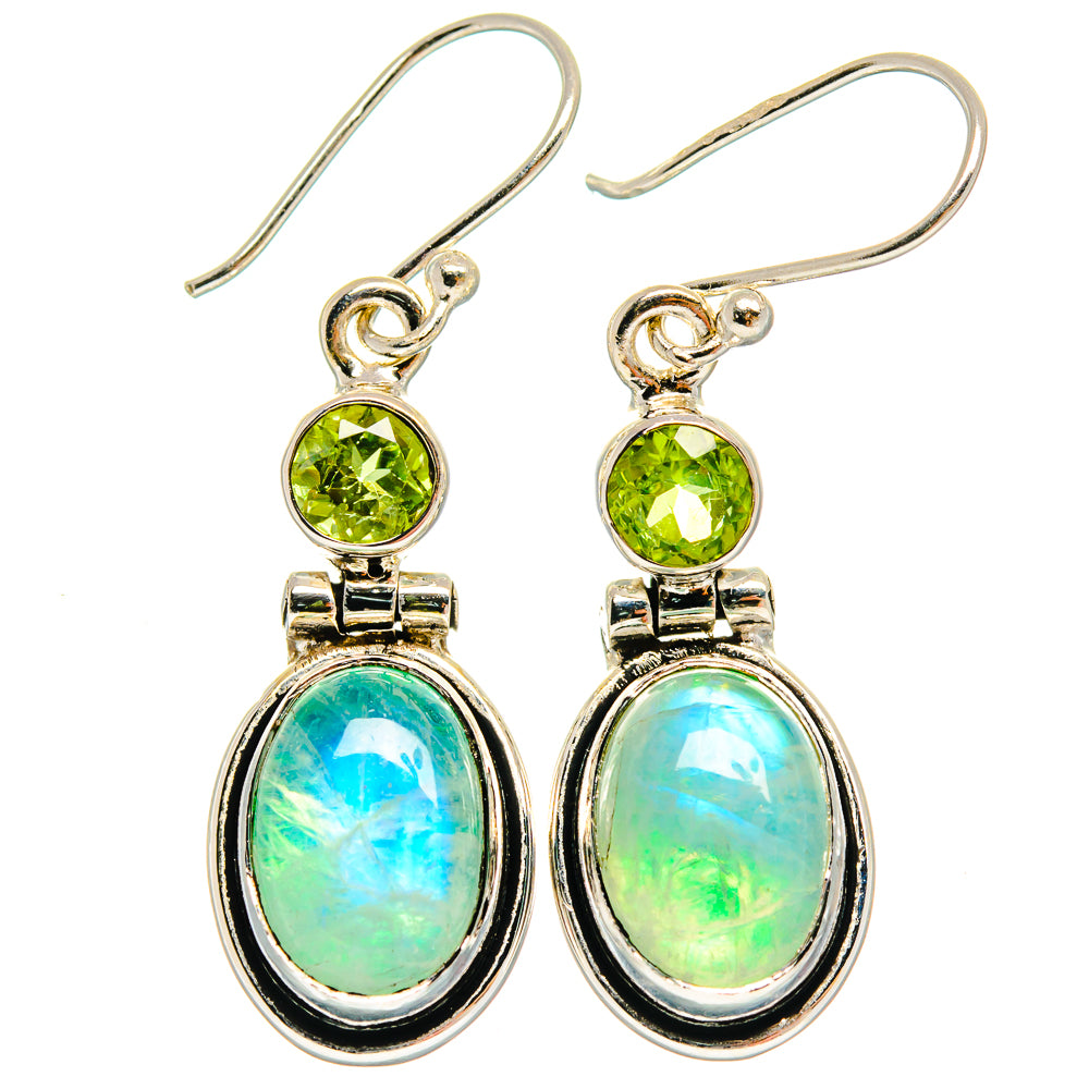 Green Moonstone Earrings handcrafted by Ana Silver Co - EARR424891 - Photo 2