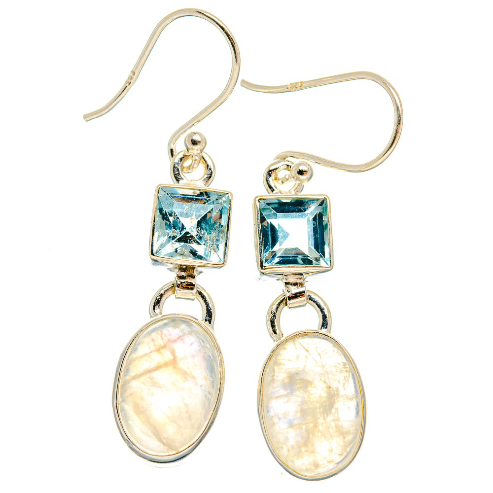 Rainbow Moonstone Earrings handcrafted by Ana Silver Co - EARR424895 - Photo 2