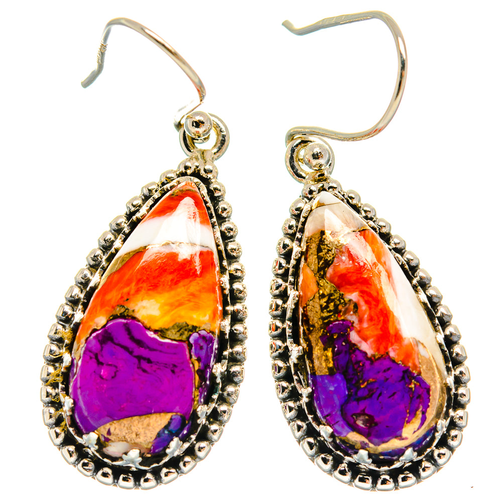 Spiny Oyster Turquoise Earrings handcrafted by Ana Silver Co - EARR424908
