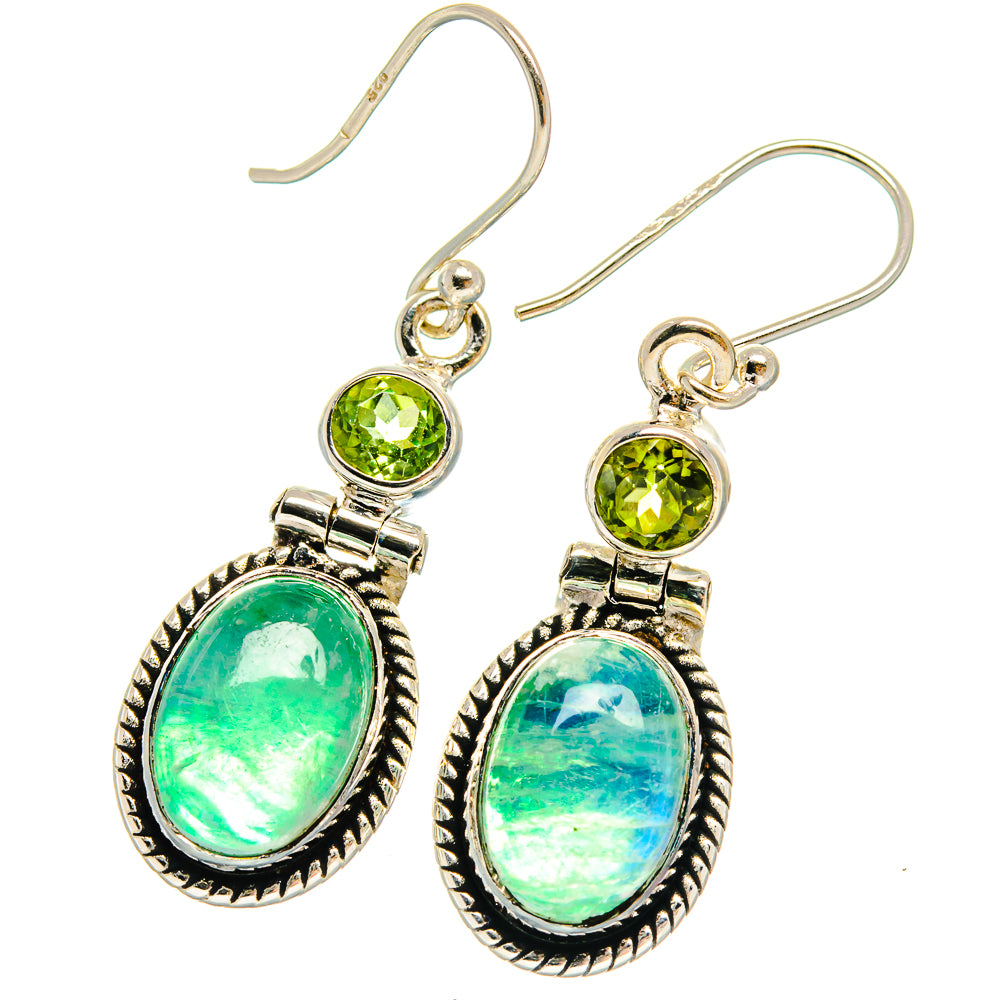 Green Moonstone Earrings handcrafted by Ana Silver Co - EARR424909
