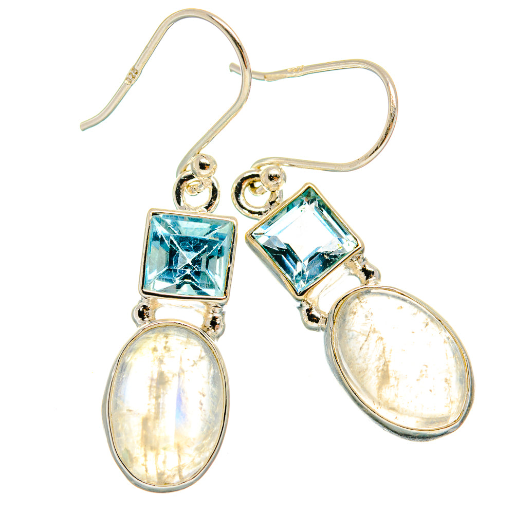Rainbow Moonstone Earrings handcrafted by Ana Silver Co - EARR424911 - Photo 2