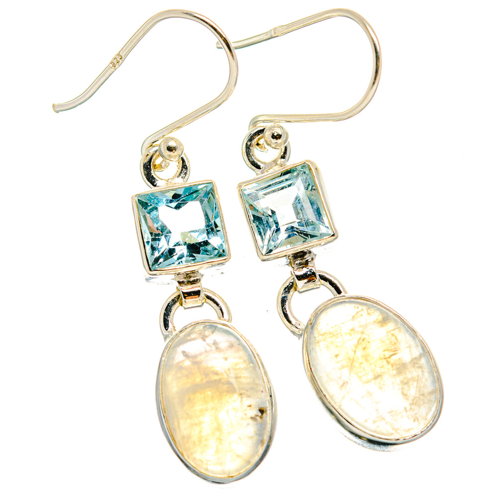 Rainbow Moonstone Earrings handcrafted by Ana Silver Co - EARR424937