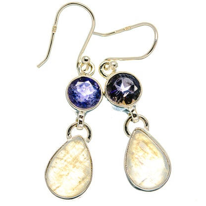 Rainbow Moonstone Earrings handcrafted by Ana Silver Co - EARR424943
