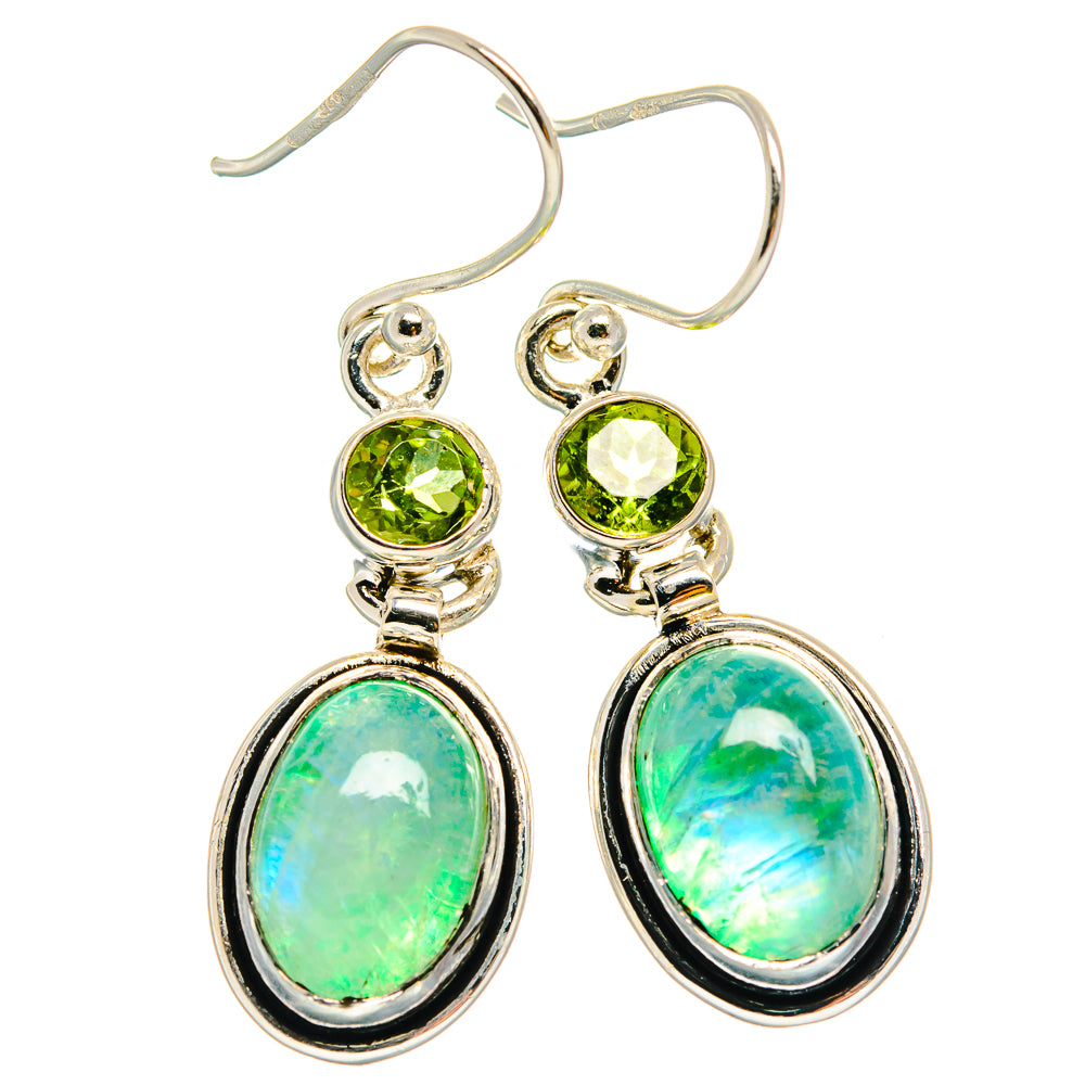 Green Moonstone Earrings handcrafted by Ana Silver Co - EARR424951
