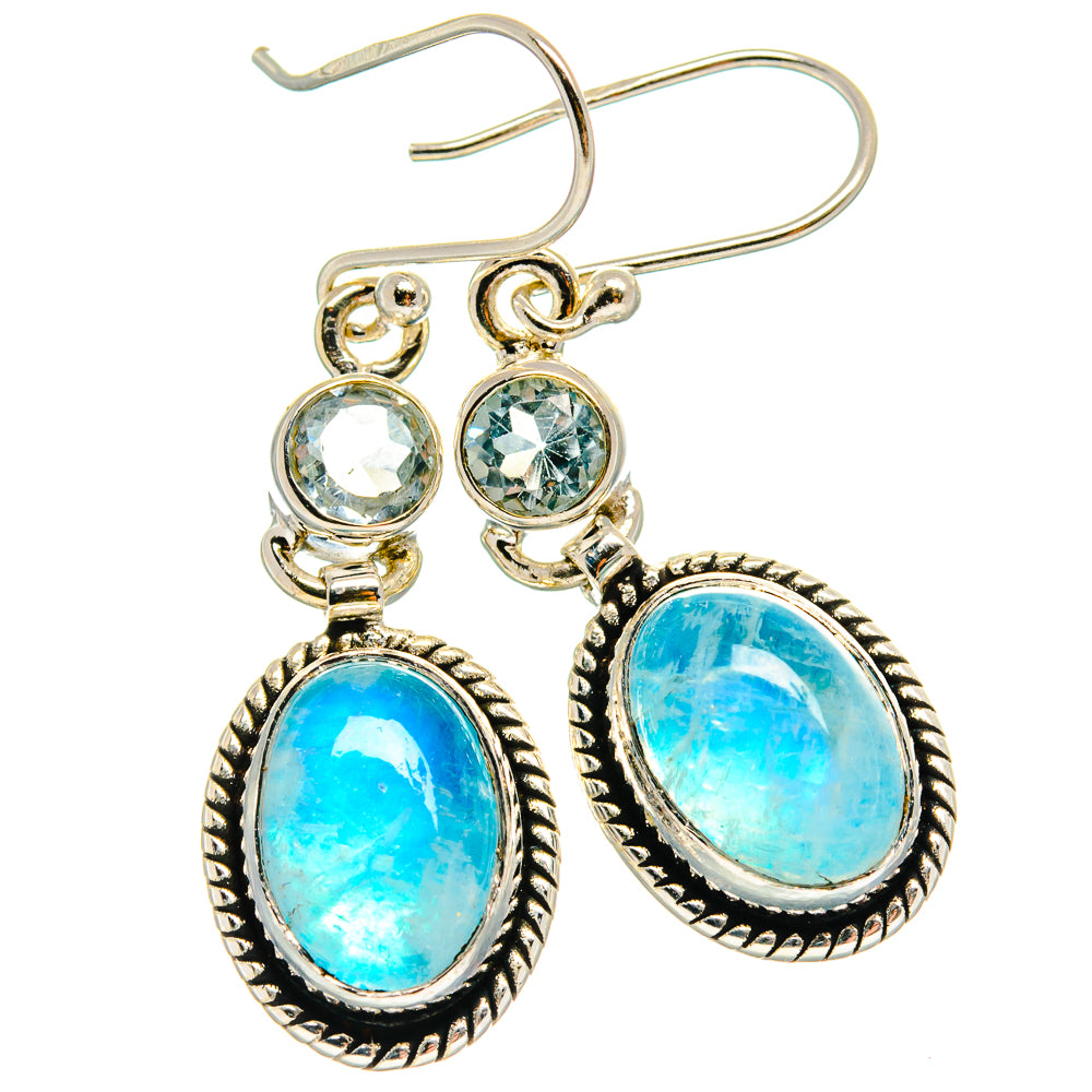 Rainbow Moonstone Earrings handcrafted by Ana Silver Co - EARR424955