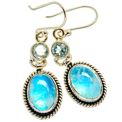 Rainbow Moonstone Earrings handcrafted by Ana Silver Co - EARR424955