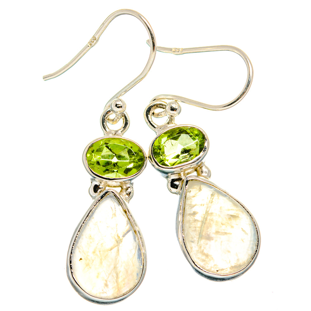 Rainbow Moonstone Earrings handcrafted by Ana Silver Co - EARR424956 - Photo 2