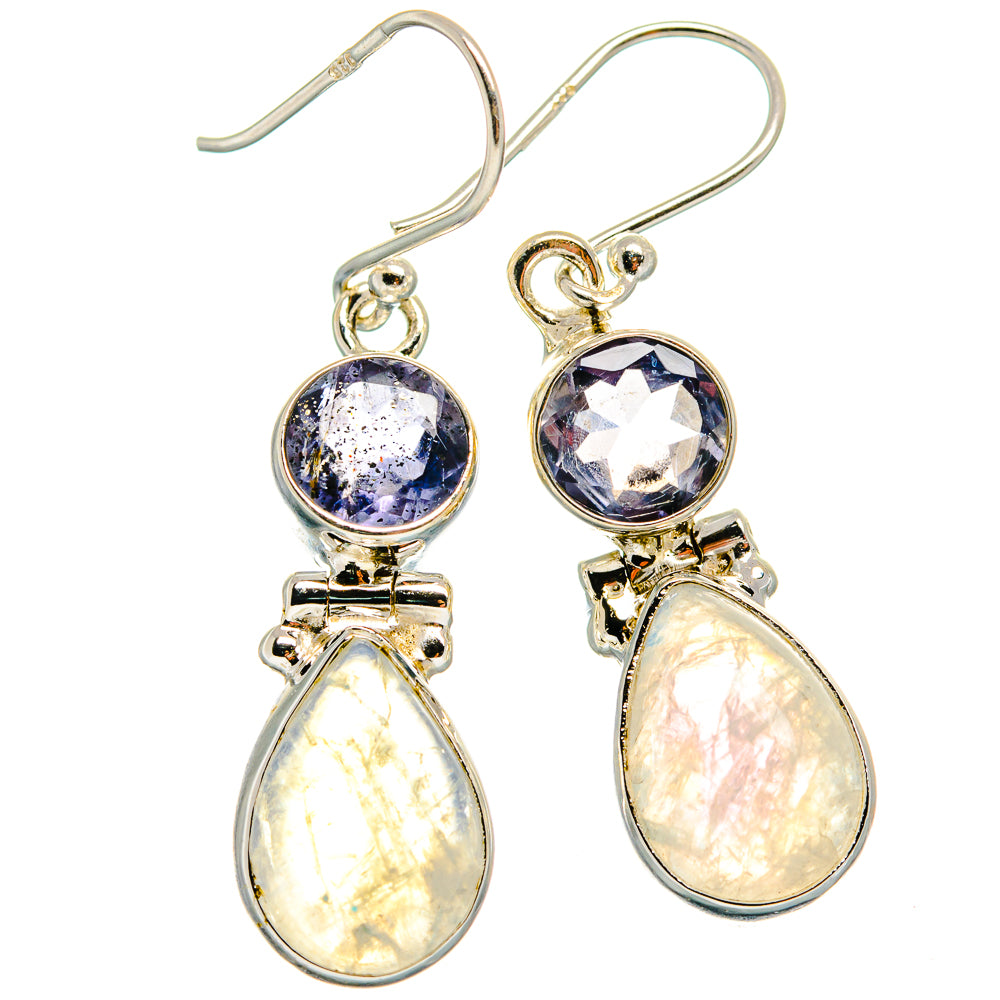 Rainbow Moonstone Earrings handcrafted by Ana Silver Co - EARR424958 - Photo 2