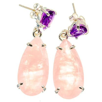 Rose Quartz Earrings handcrafted by Ana Silver Co - EARR424960