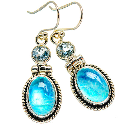 Rainbow Moonstone Earrings handcrafted by Ana Silver Co - EARR424984
