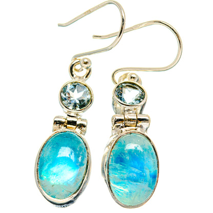 Rainbow Moonstone Earrings handcrafted by Ana Silver Co - EARR424992