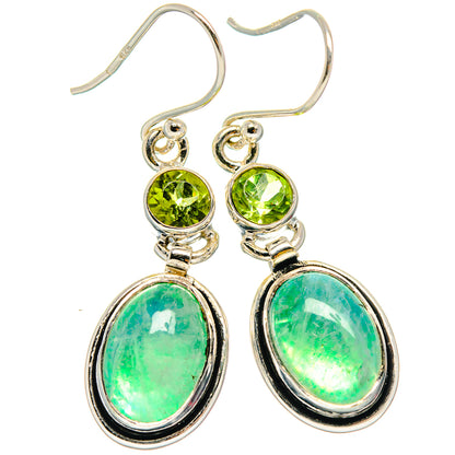 Green Moonstone Earrings handcrafted by Ana Silver Co - EARR425001 - Photo 2