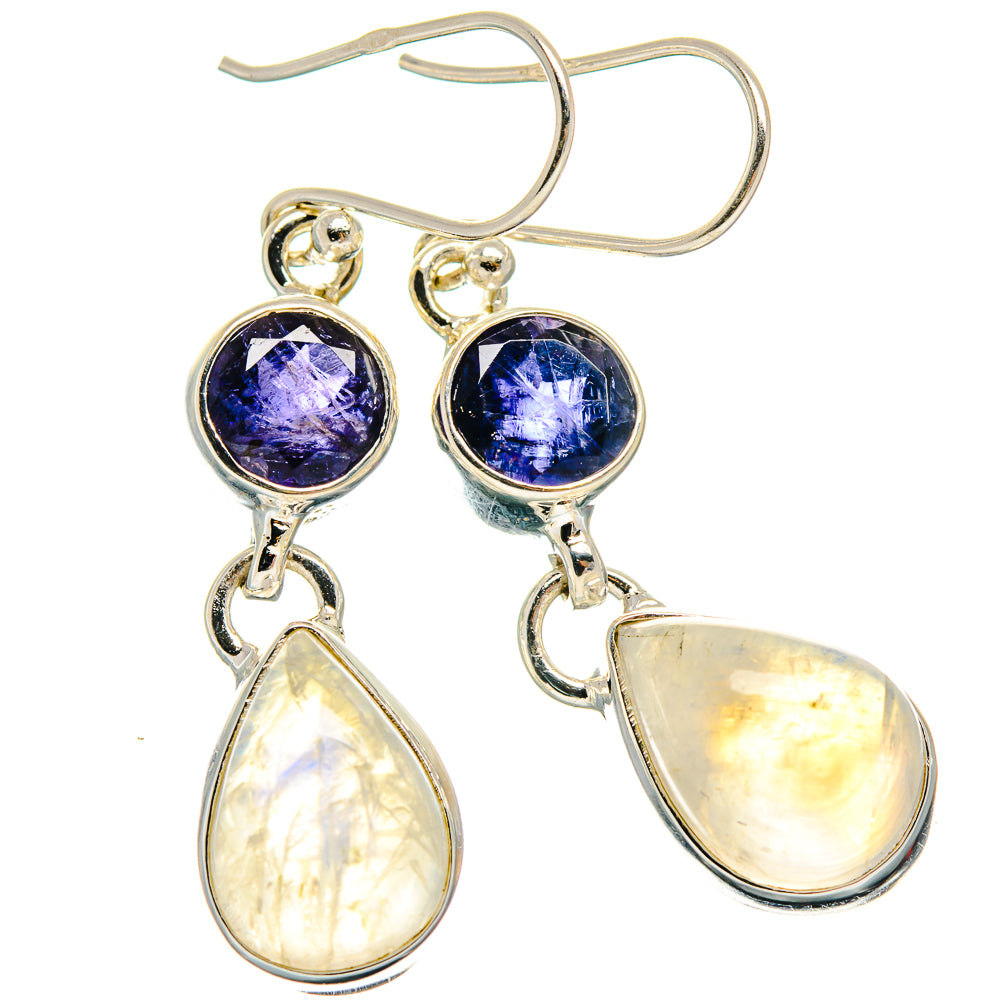 Rainbow Moonstone Earrings handcrafted by Ana Silver Co - EARR425002 - Photo 2