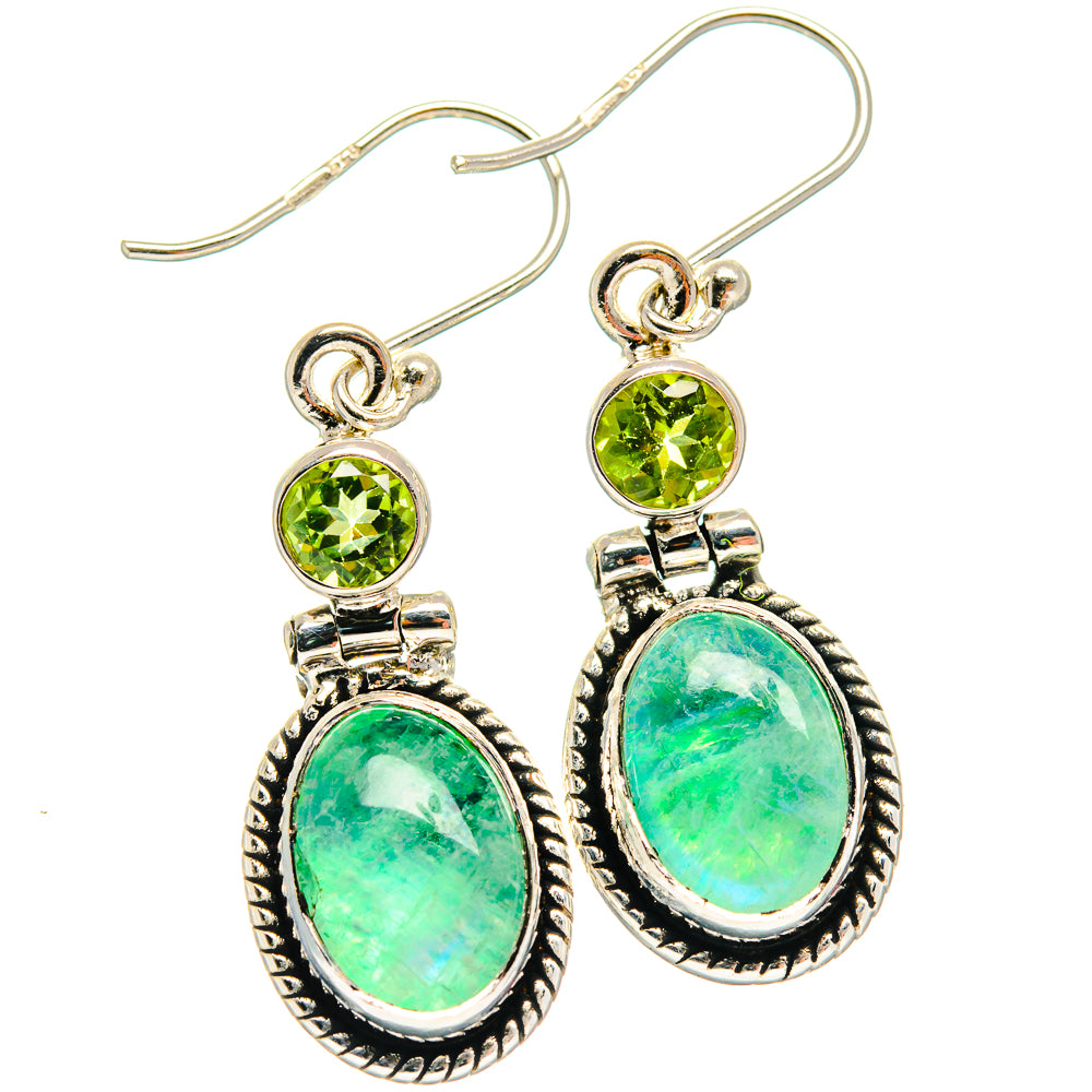 Green Moonstone Earrings handcrafted by Ana Silver Co - EARR425004