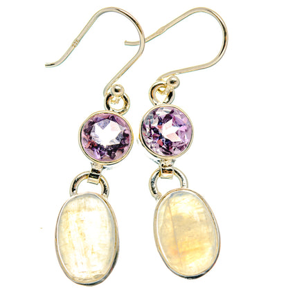 Rainbow Moonstone Earrings handcrafted by Ana Silver Co - EARR425005 - Photo 2