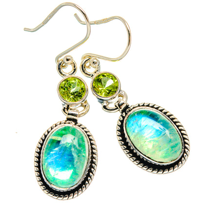 Green Moonstone Earrings handcrafted by Ana Silver Co - EARR425008 - Photo 2