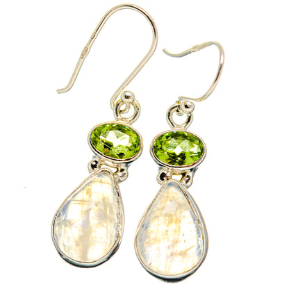 Rainbow Moonstone Earrings handcrafted by Ana Silver Co - EARR425009 - Photo 2