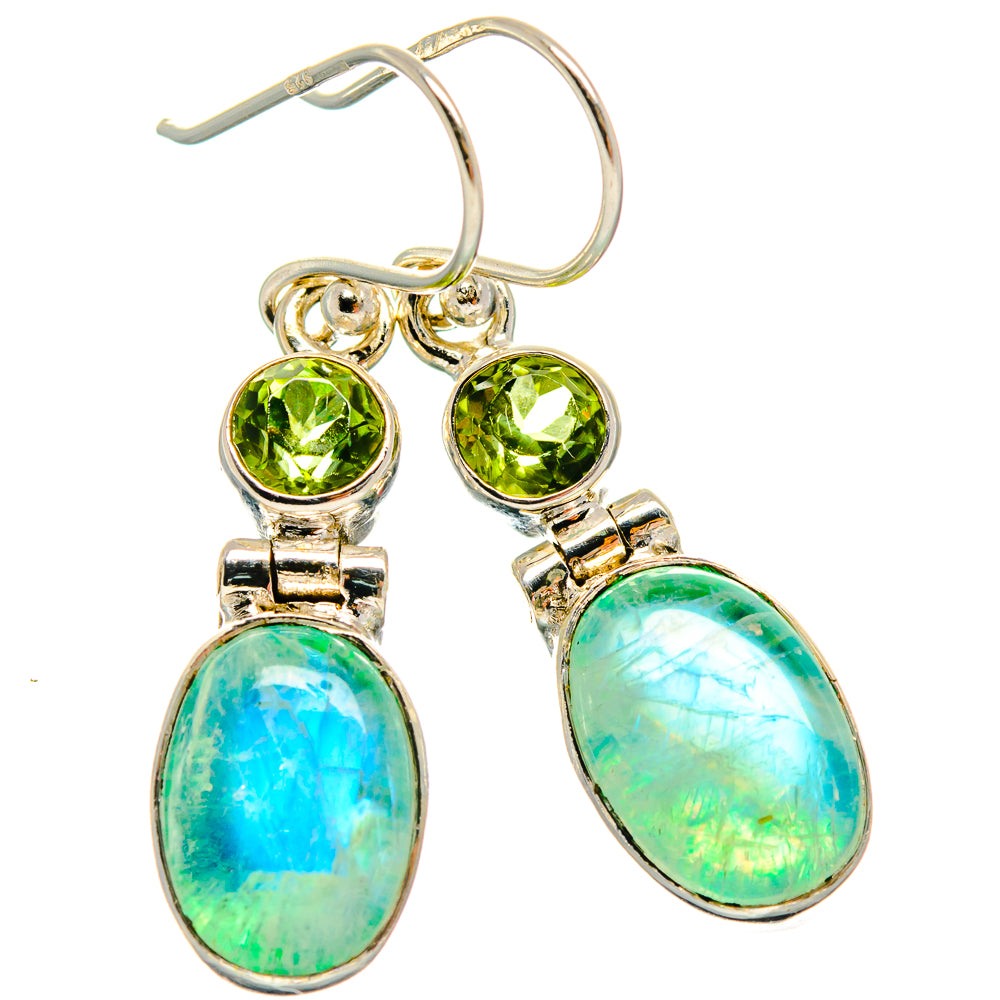 Green Moonstone Earrings handcrafted by Ana Silver Co - EARR425012