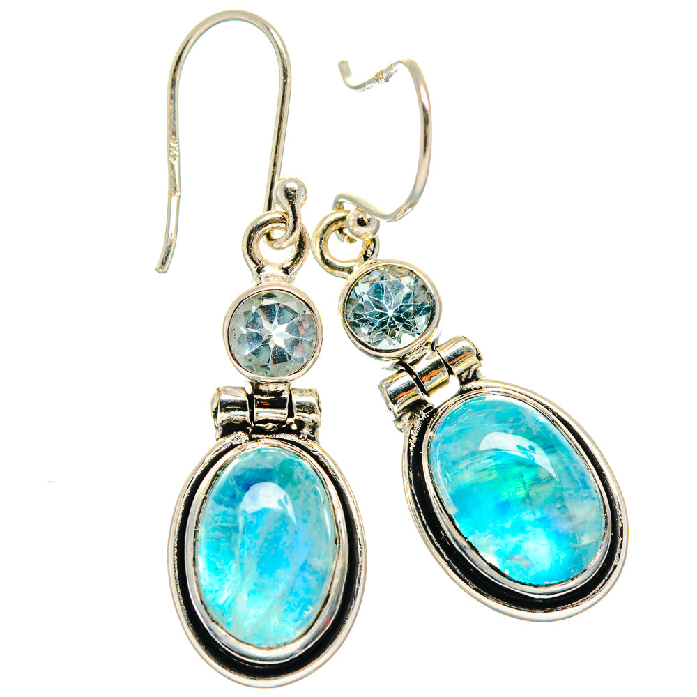 Rainbow Moonstone Earrings handcrafted by Ana Silver Co - EARR425014 - Photo 2