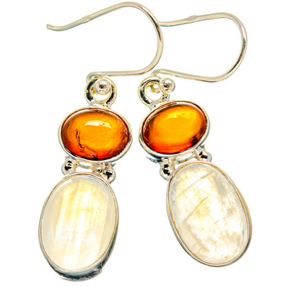 Rainbow Moonstone Earrings handcrafted by Ana Silver Co - EARR425015 - Photo 2
