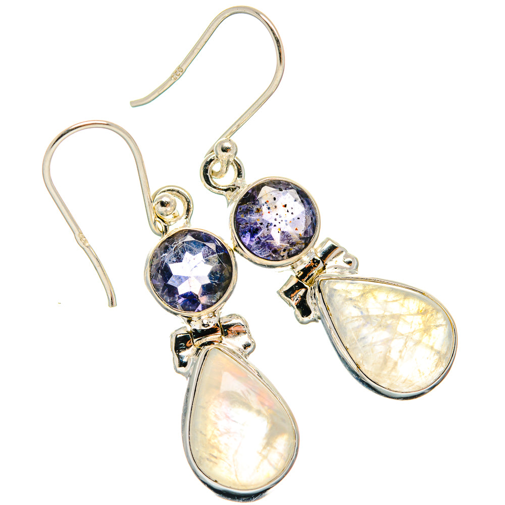 Rainbow Moonstone Earrings handcrafted by Ana Silver Co - EARR425016 - Photo 2