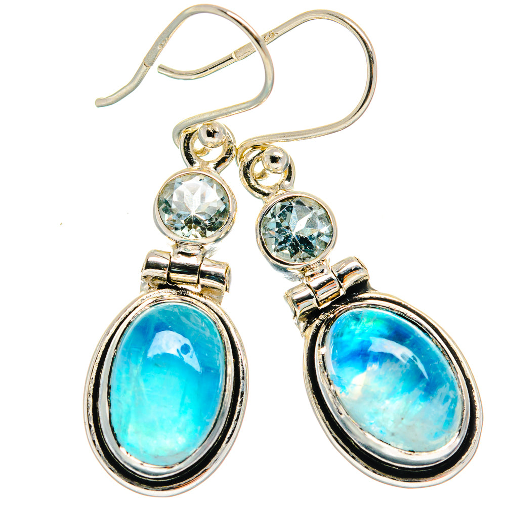 Rainbow Moonstone Earrings handcrafted by Ana Silver Co - EARR425024 - Photo 2