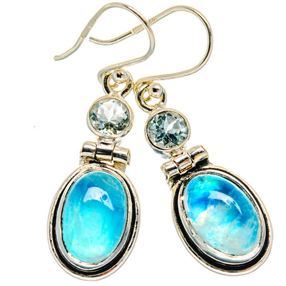 Rainbow Moonstone Earrings handcrafted by Ana Silver Co - EARR425024 - Photo 2
