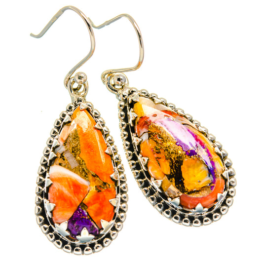 Spiny Oyster Turquoise Earrings handcrafted by Ana Silver Co - EARR425025 - Photo 2