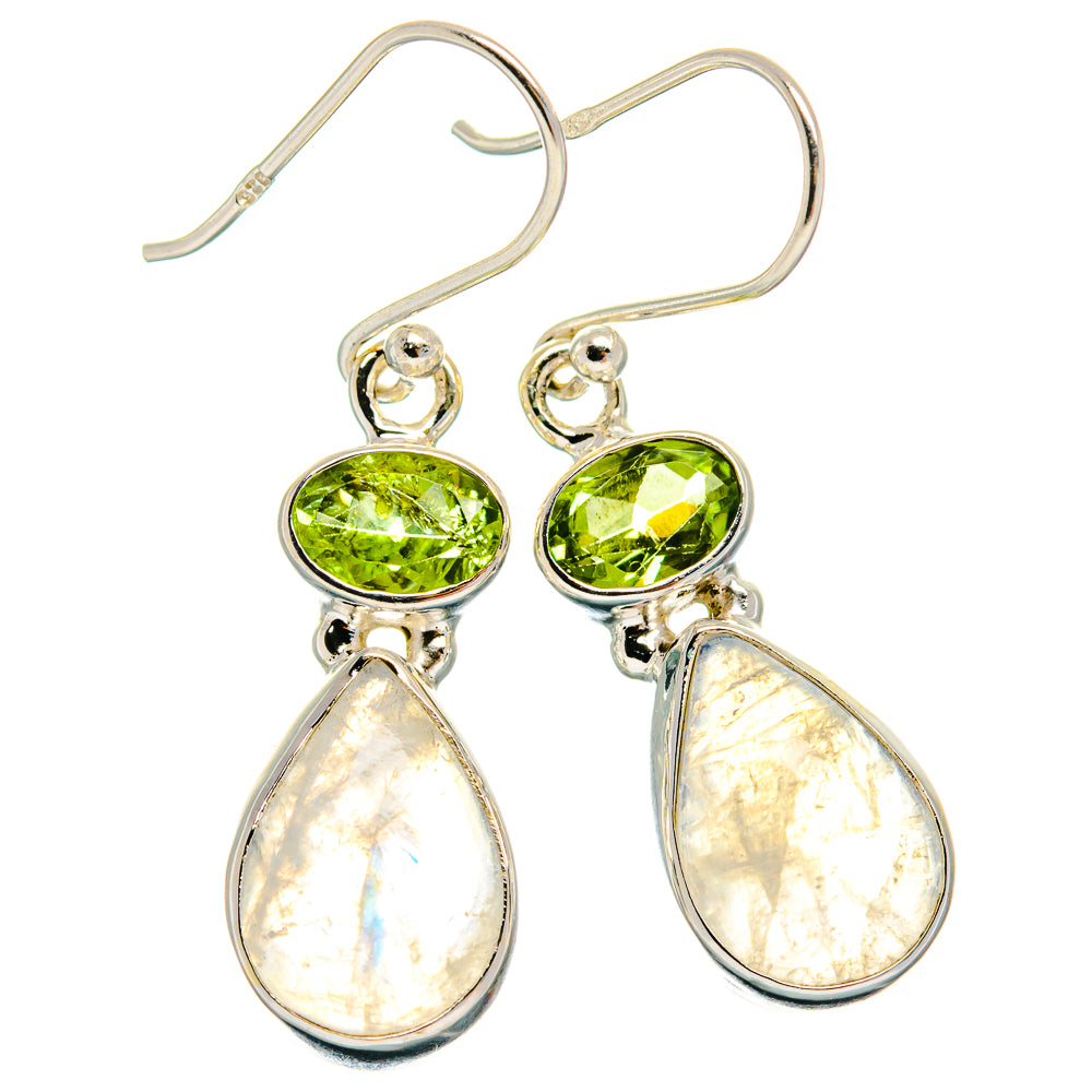 Rainbow Moonstone Earrings handcrafted by Ana Silver Co - EARR425026 - Photo 2