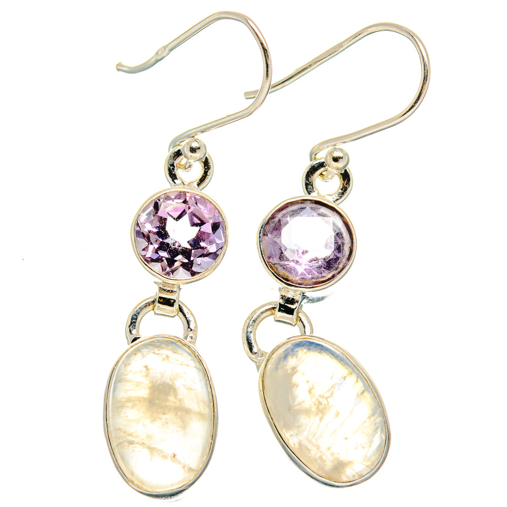 Rainbow Moonstone Earrings handcrafted by Ana Silver Co - EARR425029 - Photo 2