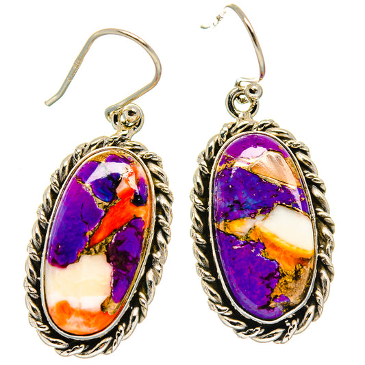 Spiny Oyster Turquoise Earrings handcrafted by Ana Silver Co - EARR425032 - Photo 2