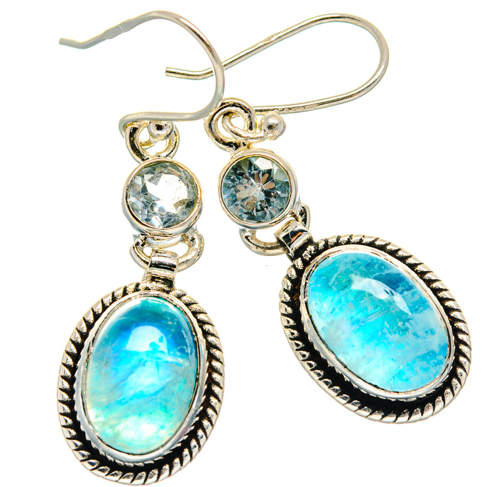 Rainbow Moonstone Earrings handcrafted by Ana Silver Co - EARR425033 - Photo 2