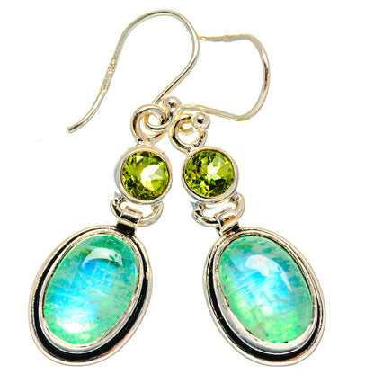 Green Moonstone Earrings handcrafted by Ana Silver Co - EARR425039 - Photo 2