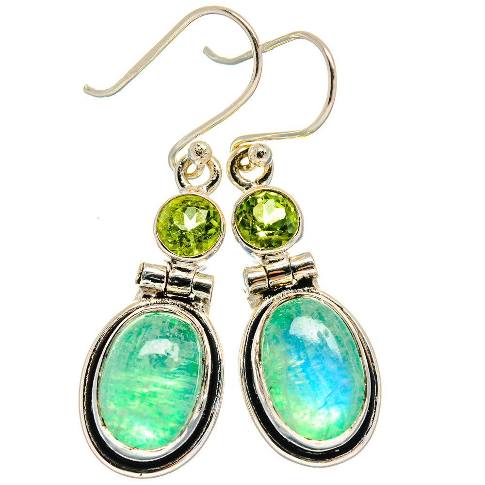 Green Moonstone Earrings handcrafted by Ana Silver Co - EARR425042 - Photo 2