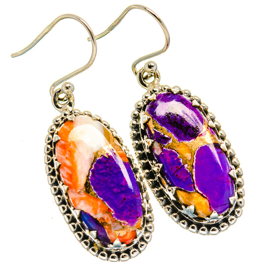 Spiny Oyster Turquoise Earrings handcrafted by Ana Silver Co - EARR425046 - Photo 2