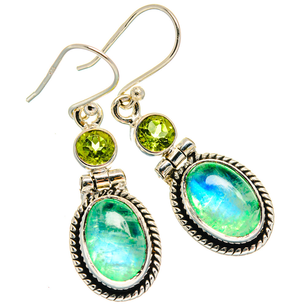 Green Moonstone Earrings handcrafted by Ana Silver Co - EARR425057 - Photo 2