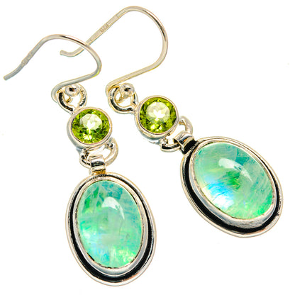 Green Moonstone Earrings handcrafted by Ana Silver Co - EARR425061 - Photo 2
