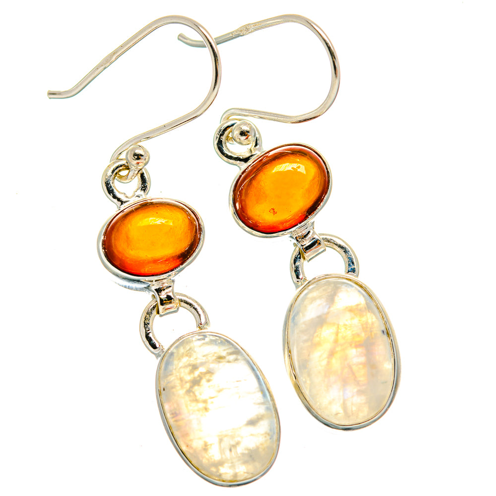 Rainbow Moonstone Earrings handcrafted by Ana Silver Co - EARR425062 - Photo 2