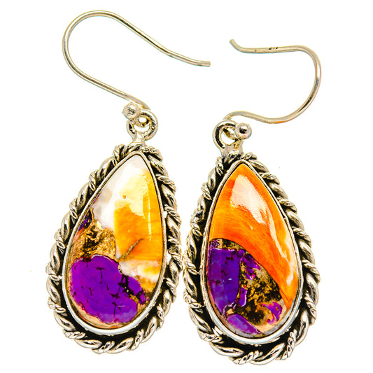 Spiny Oyster Turquoise Earrings handcrafted by Ana Silver Co - EARR425065 - Photo 2