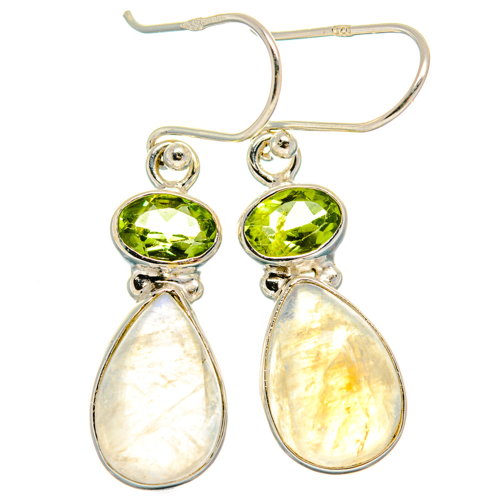 Rainbow Moonstone Earrings handcrafted by Ana Silver Co - EARR425067 - Photo 2