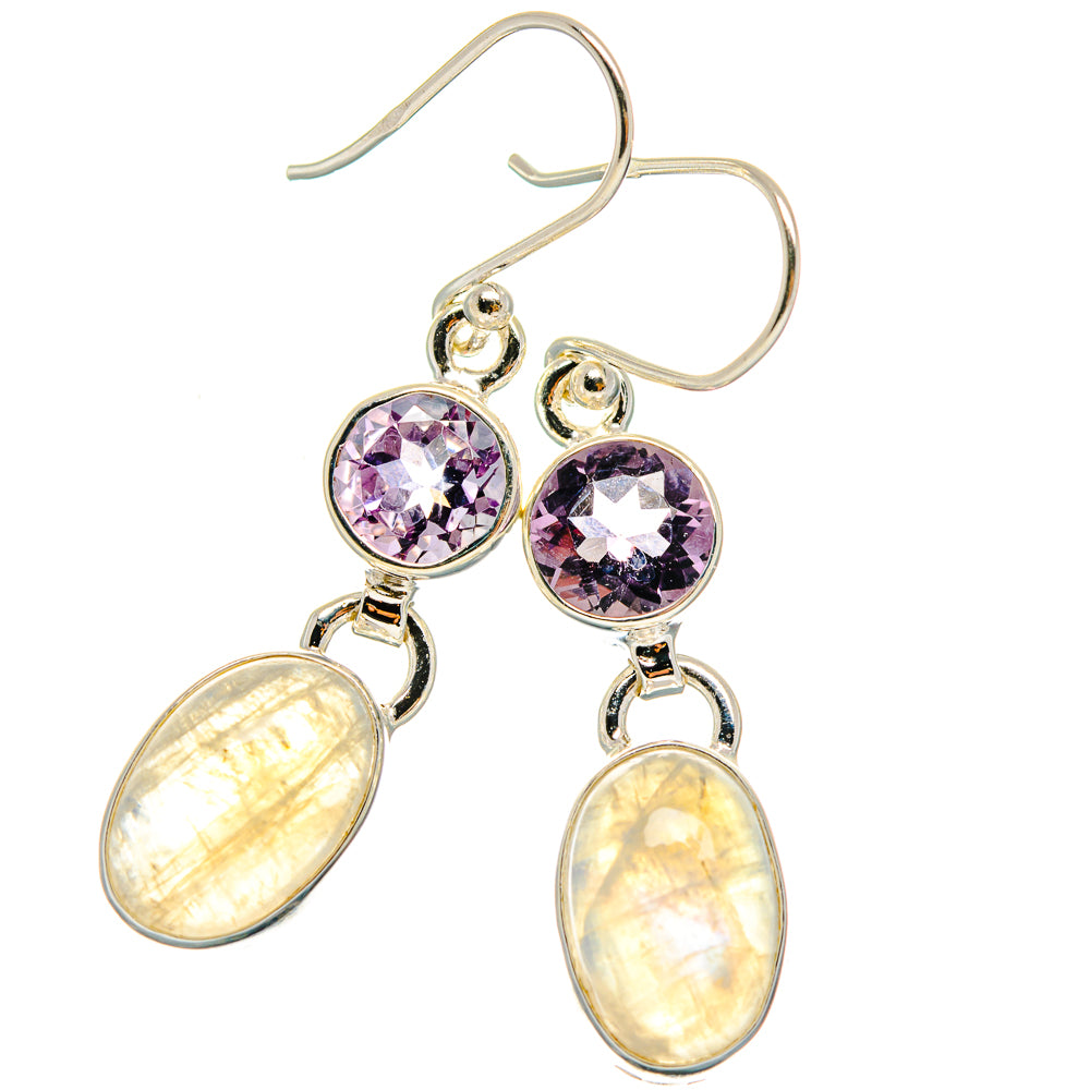 Rainbow Moonstone Earrings handcrafted by Ana Silver Co - EARR425078 - Photo 2