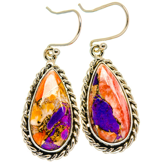 Spiny Oyster Turquoise Earrings handcrafted by Ana Silver Co - EARR425080 - Photo 2