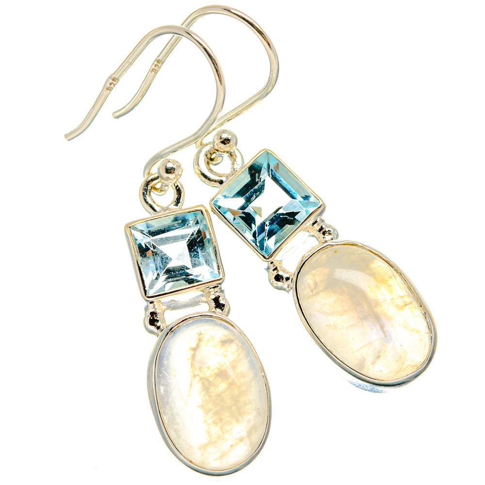 Rainbow Moonstone Earrings handcrafted by Ana Silver Co - EARR425081 - Photo 2