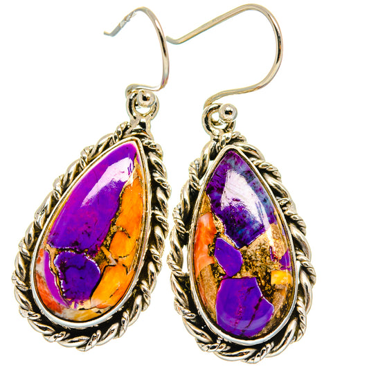 Spiny Oyster Turquoise Earrings handcrafted by Ana Silver Co - EARR425084 - Photo 2