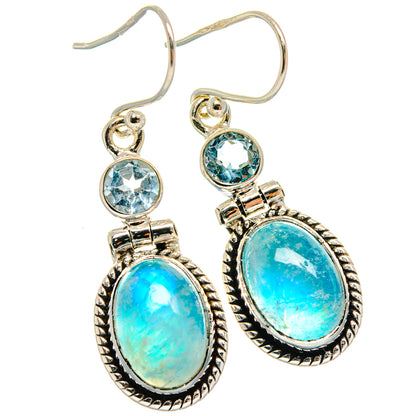 Rainbow Moonstone Earrings handcrafted by Ana Silver Co - EARR425097 - Photo 2