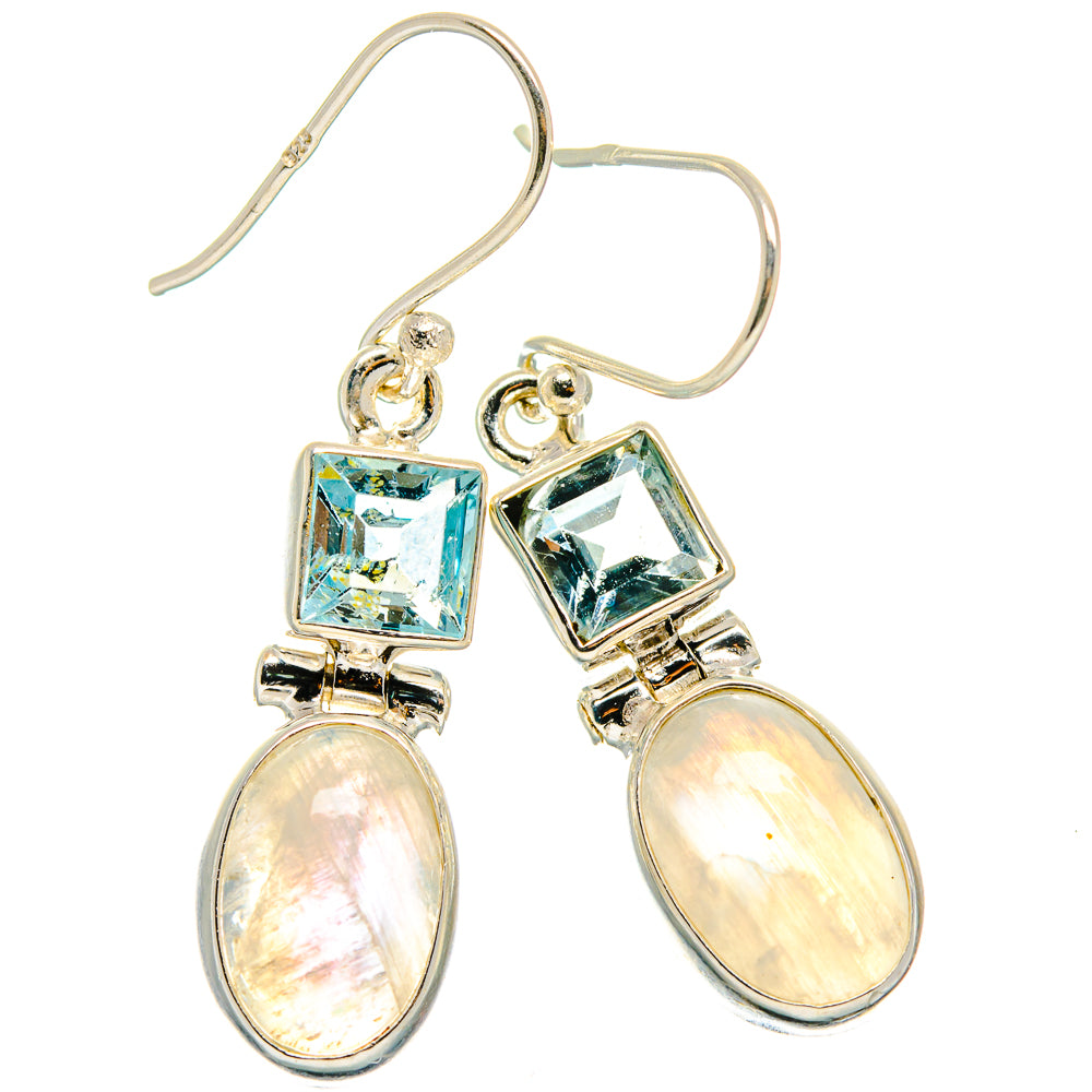Rainbow Moonstone Earrings handcrafted by Ana Silver Co - EARR425113 - Photo 2