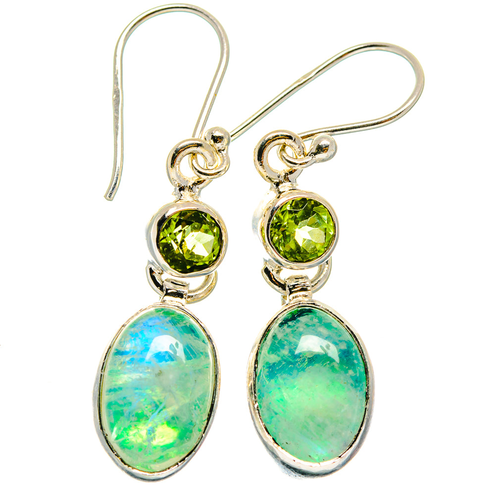 Green Moonstone Earrings handcrafted by Ana Silver Co - EARR425117 - Photo 2