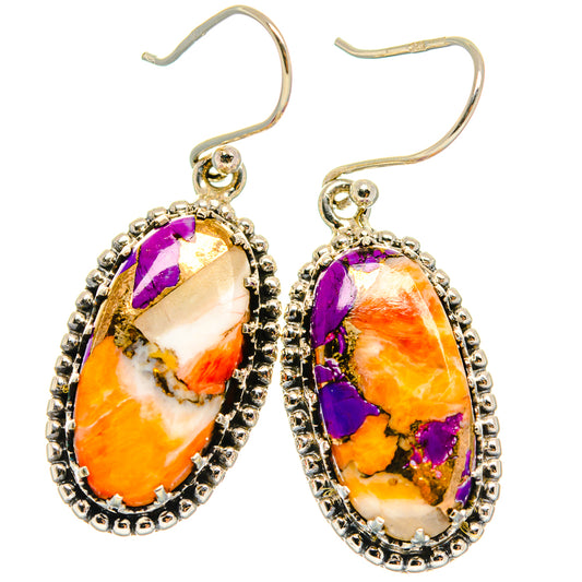 Spiny Oyster Turquoise Earrings handcrafted by Ana Silver Co - EARR425119 - Photo 2