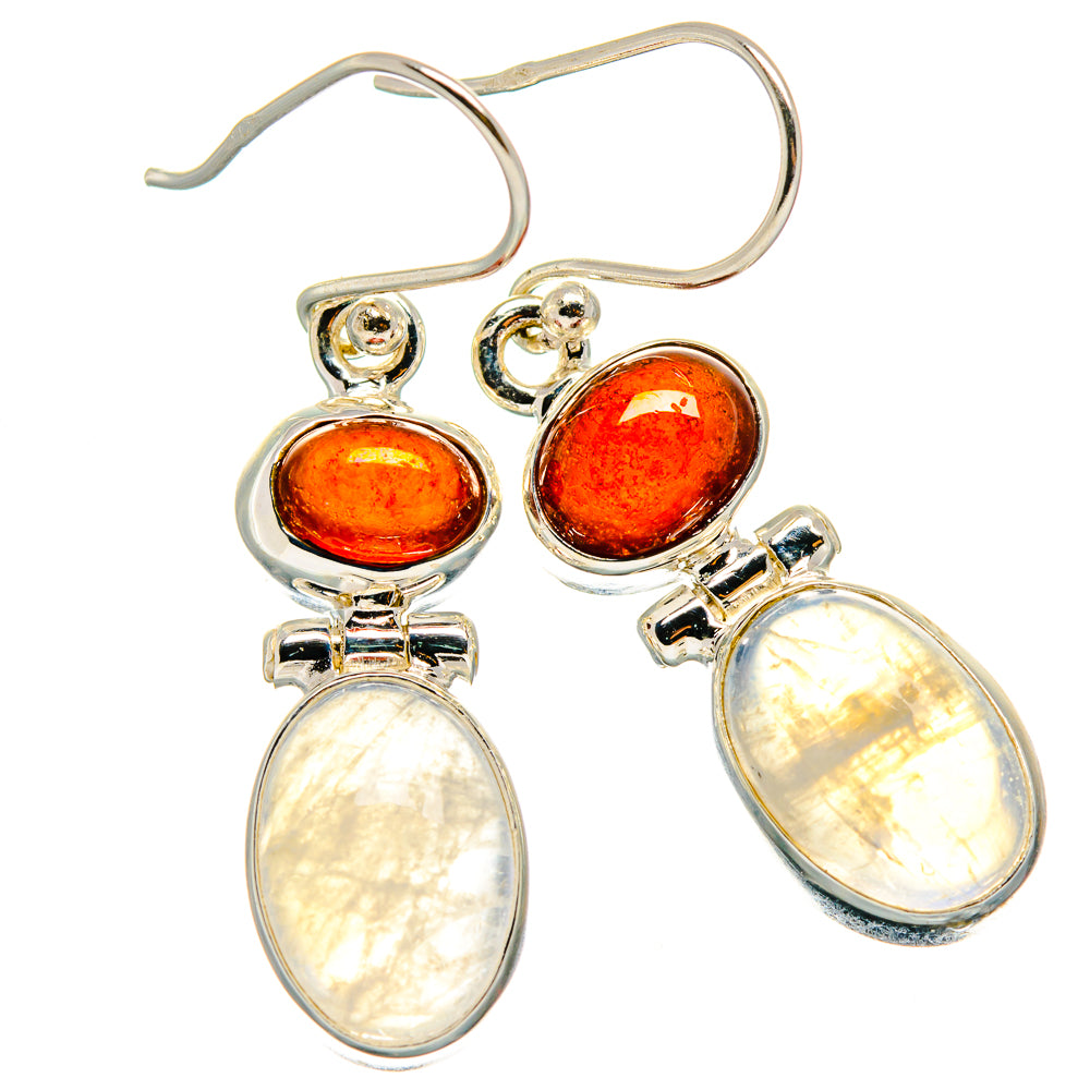 Rainbow Moonstone Earrings handcrafted by Ana Silver Co - EARR425123 - Photo 2