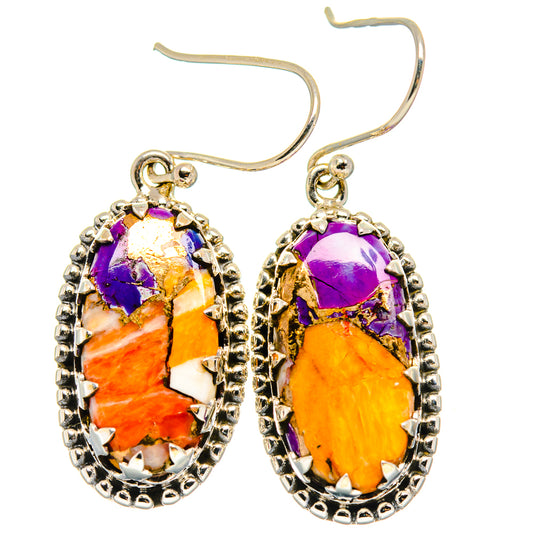 Spiny Oyster Turquoise Earrings handcrafted by Ana Silver Co - EARR425124 - Photo 2